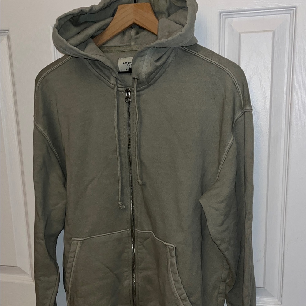 American Eagle Outfitters Green Zip Hoodie